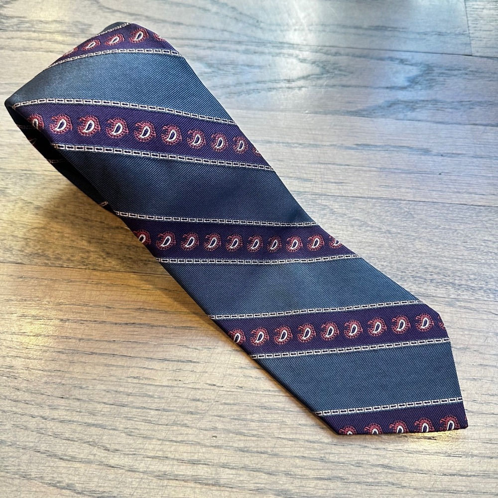 Ferrell Reed for Nordstrom Paisley Necktie Silk Striped Classic‎